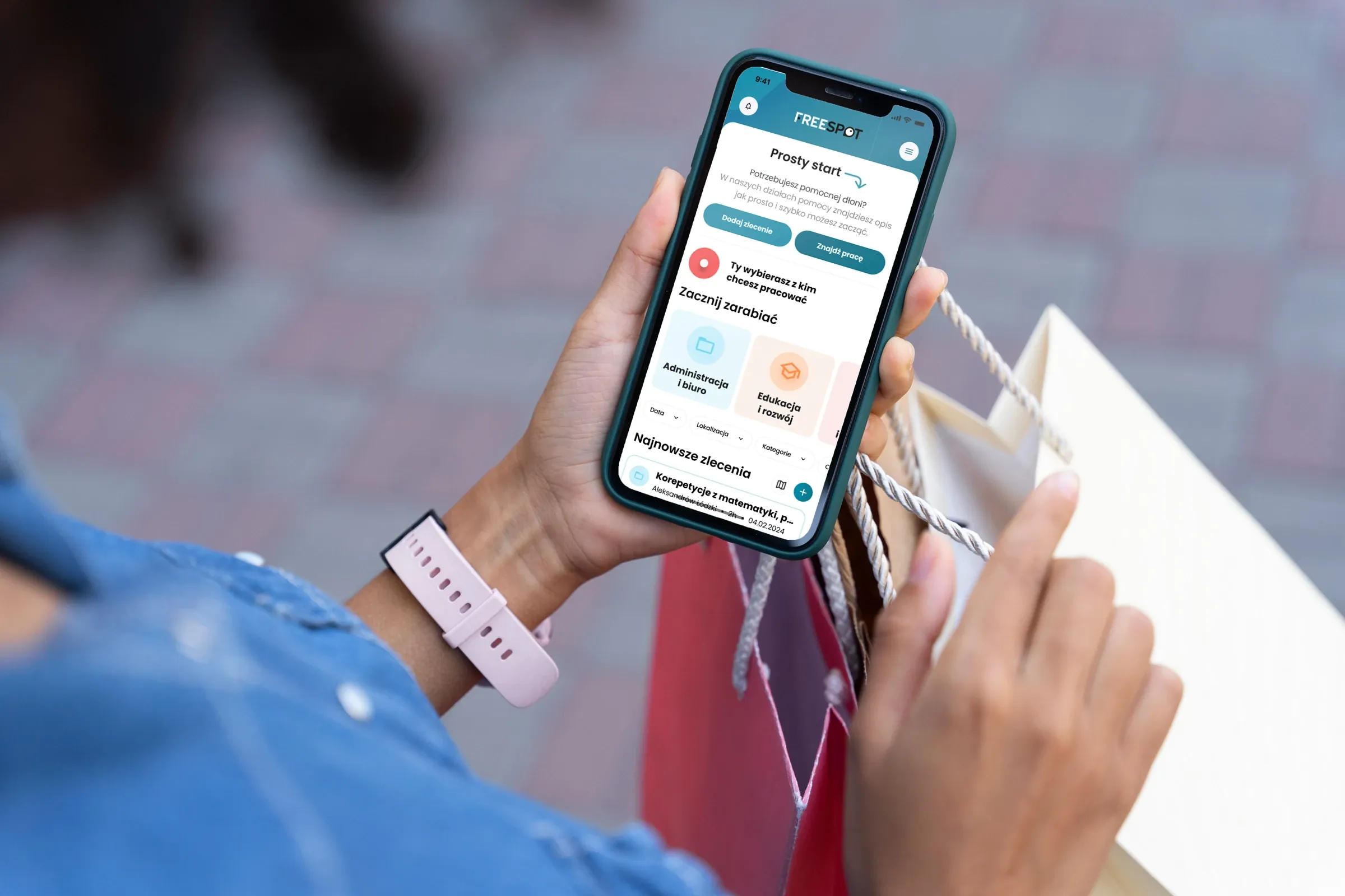 Freespot: local jobs portal design, offer listing view
